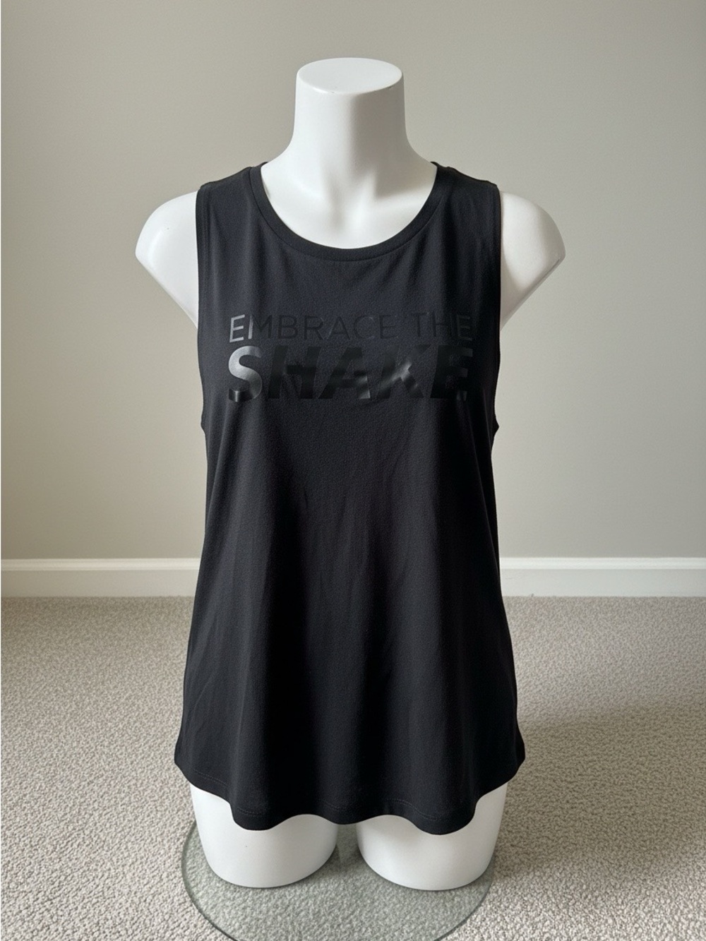 Women's Black Sleeveless Active Tank Top - Embrace the Shake